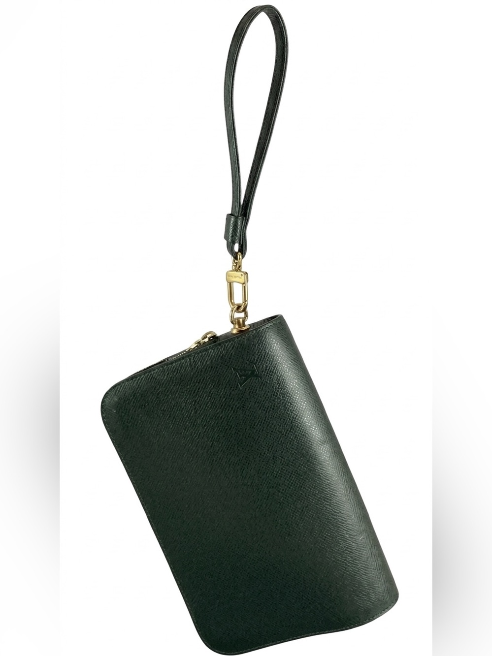 Louis Vuitton Vintage Taiga Leather Pochette Baikal Clutch Wristlet-Epicea Green